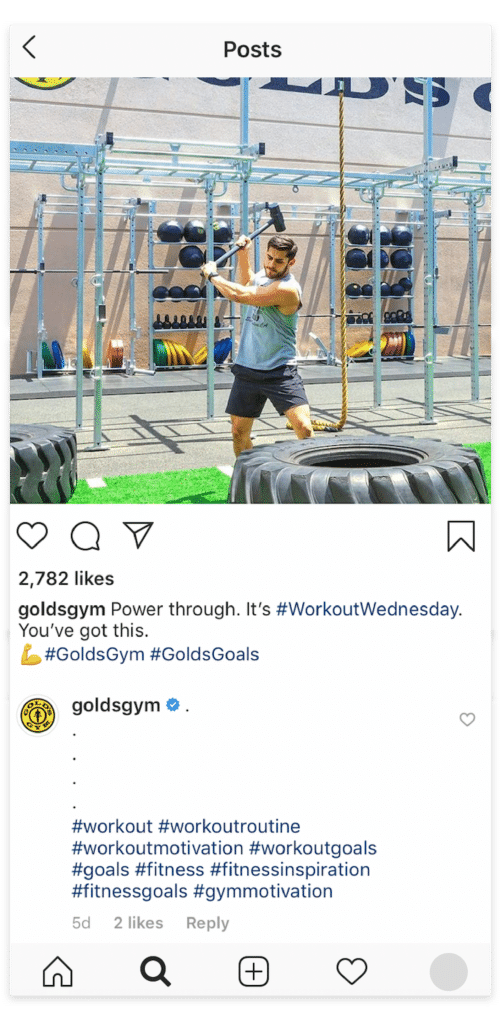Golds Gym Instagram captions